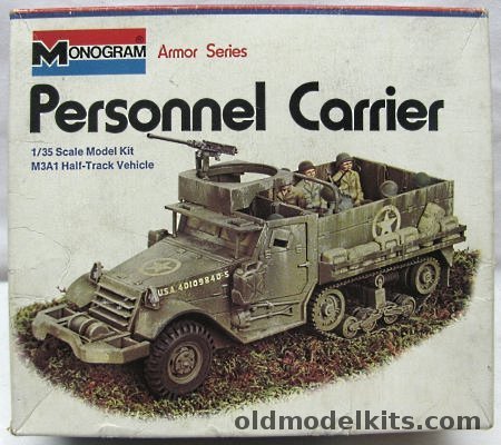 Monogram 1/35 Personnel Carrier M3A1 Half Track Vehicle with Diorama Instructions, 8216-0200 plastic model kit